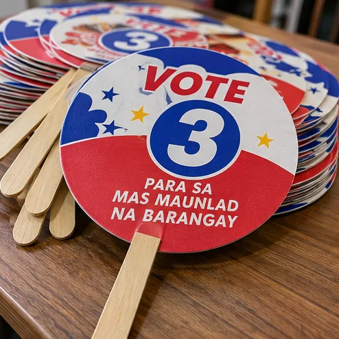 Election campaign printing checklist: tarps, pamaypay, stickers and shirts
